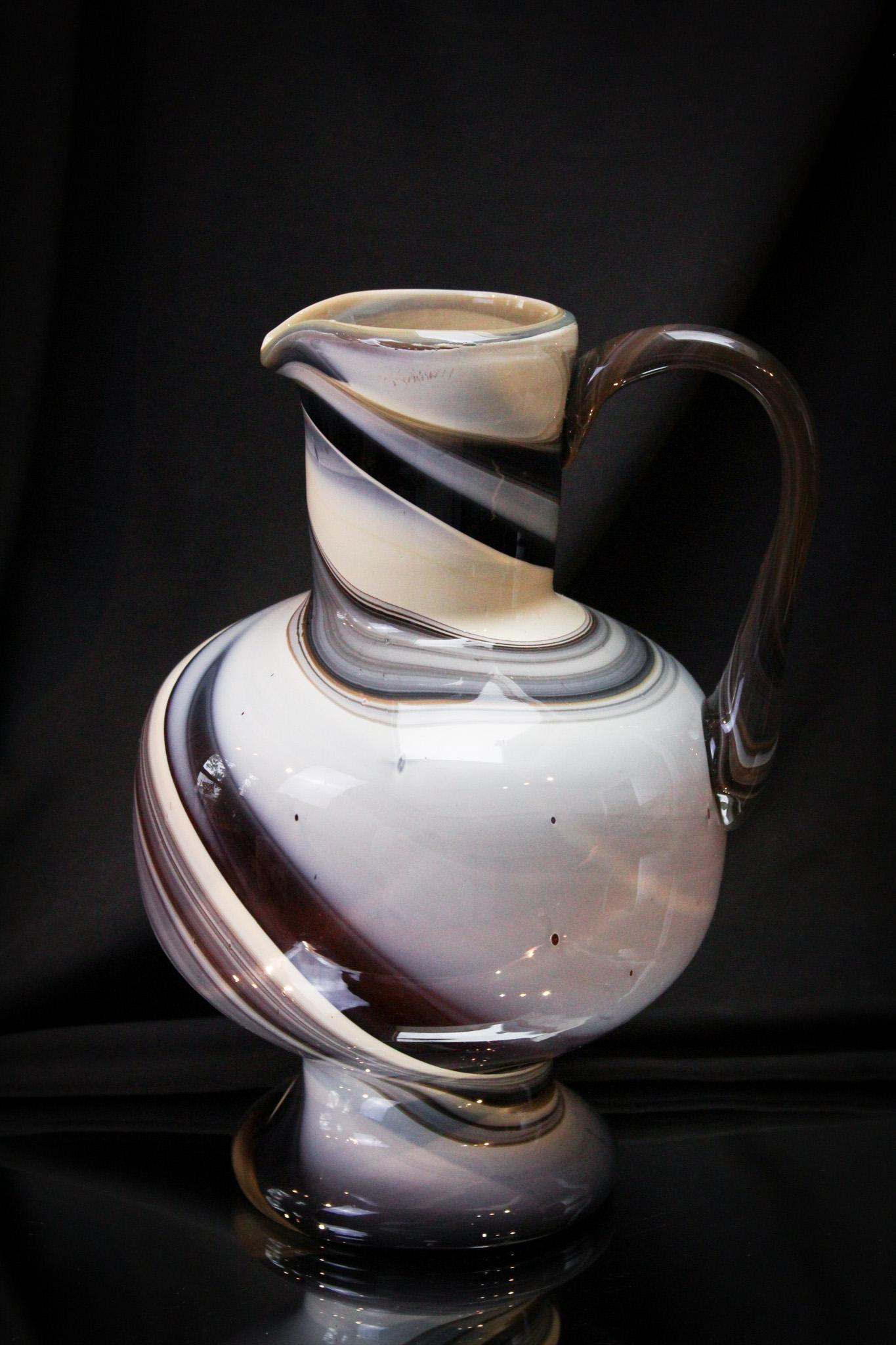 Rare Huge Purple Slag Victorian Glass Water Pitcher (1 of 7)