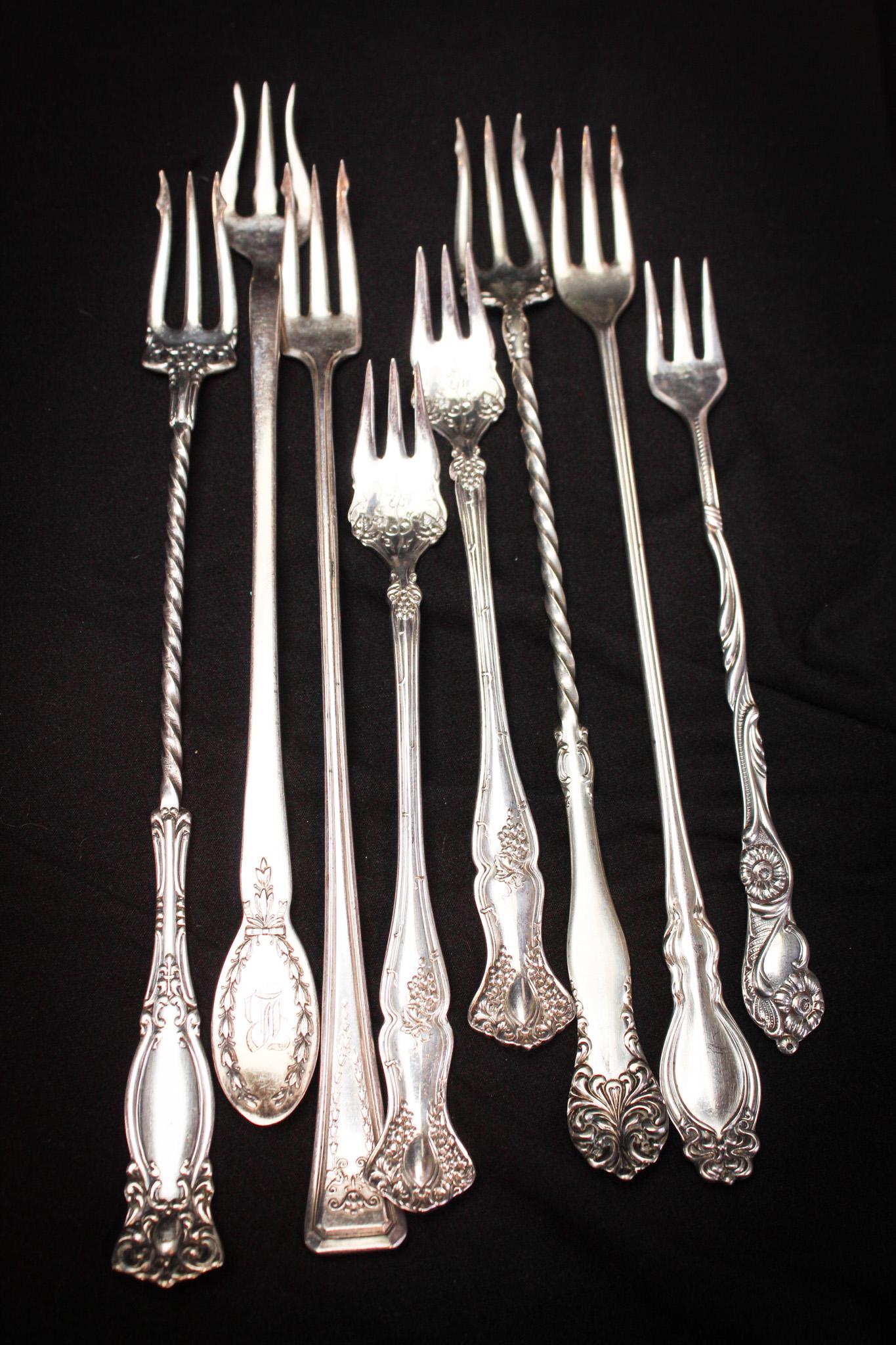 5 pc Lot Silverplate Pickle Castor Forks (1 of 12)