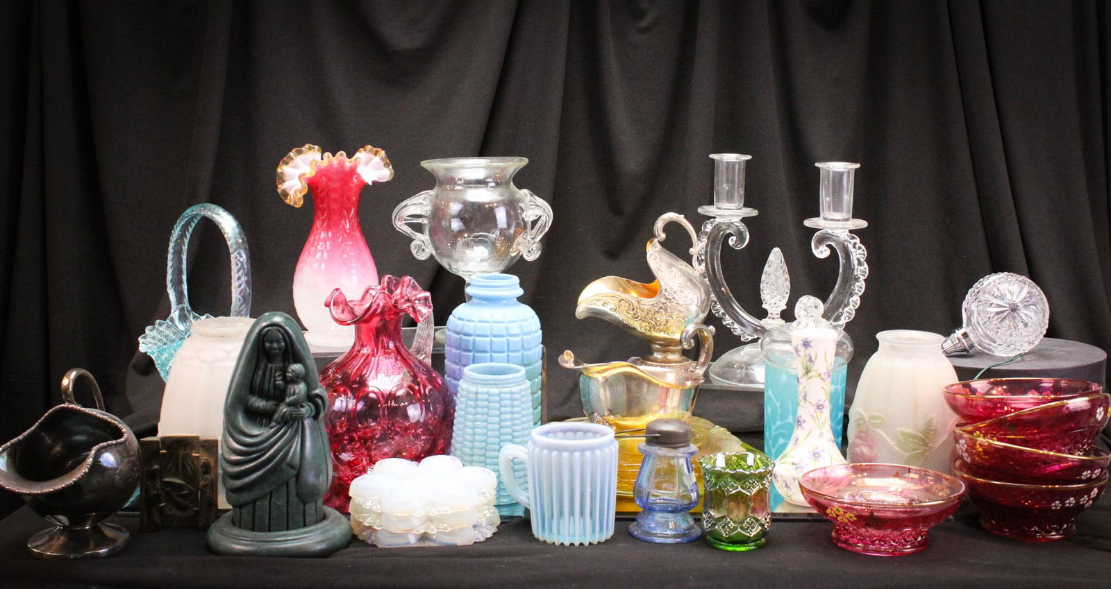 World Famous Mega Magnum Auctions Goody Lot of Collectible Pleasure: You guessed it, folks! The time has come for the long awaited Magnum Auctions Goody Lot. So much to offer in this wonderful mega lot. Lot is comprised of Waterford ornament, Pairpoint Glass, pattern g