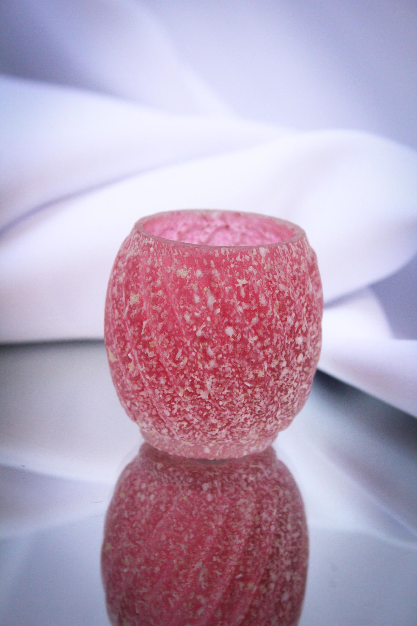 Cranberry Reverse Swirl Victorian Toothpick Holder: Select offering of a very nice cranberry Reverse swirl pattern Victorian toothpick holder. This one has frit finish to the glass. It stands 2" tall.