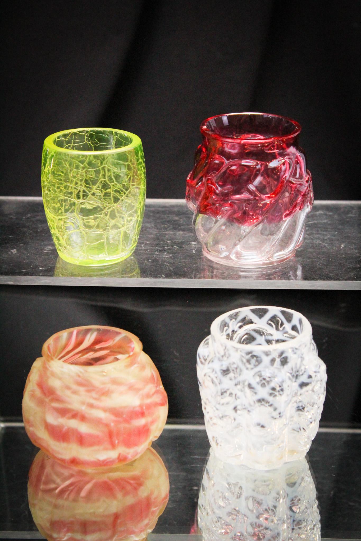 4 pc Lot Toothpick Holders & More: Selection of toothpick holders and more. Tallest measures 2 1/4".