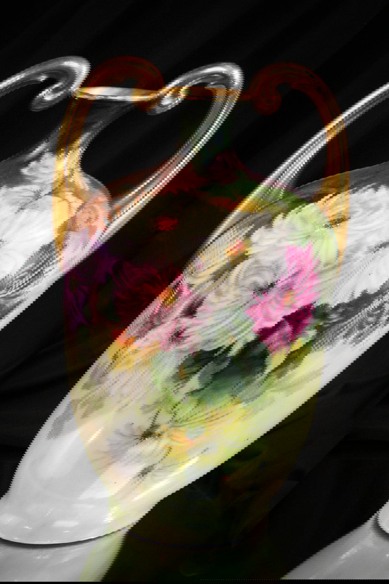 Jpl France Limoges 13" Hand Painted Porcelain Gilt Vase Auction