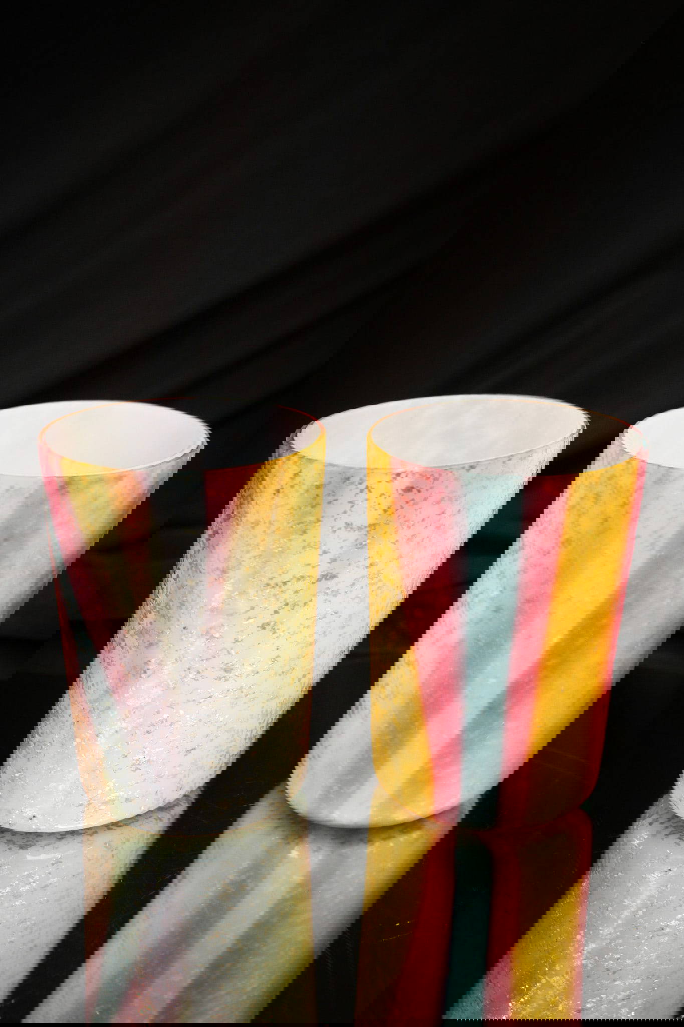 2 Pc Lot Rainbow Spangle Victorian Glass Tumblers Auction