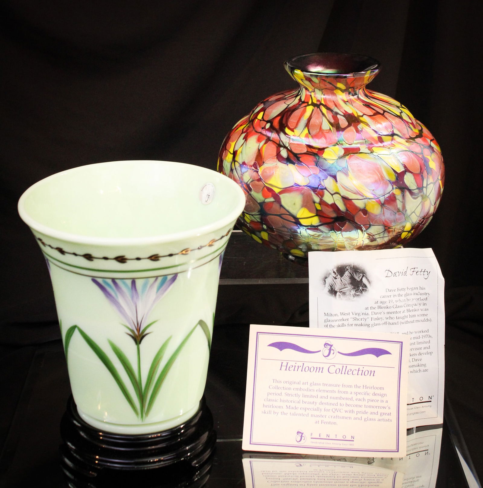 2 Fenton Art Glass Vases Fetty Mosaic & More (1 of 11)