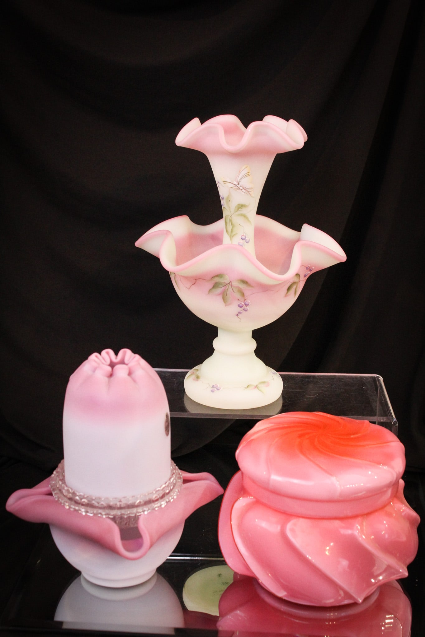 3 pc Lot Fenton Art Glass Burmese and More (1 of 11)