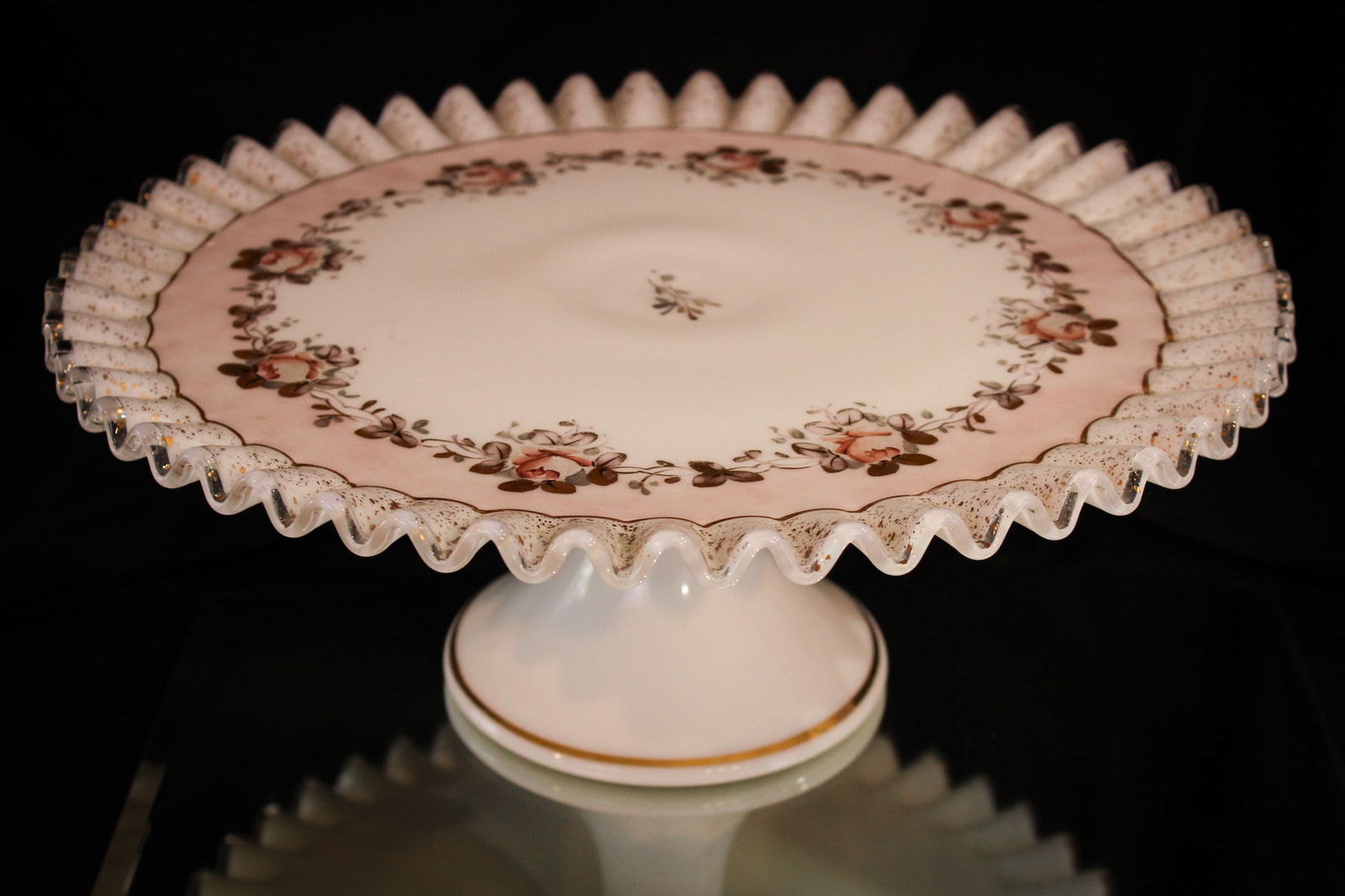 Rare Fenton Art Glass Charleton Silvercrest Cake Stand (1 of 6)