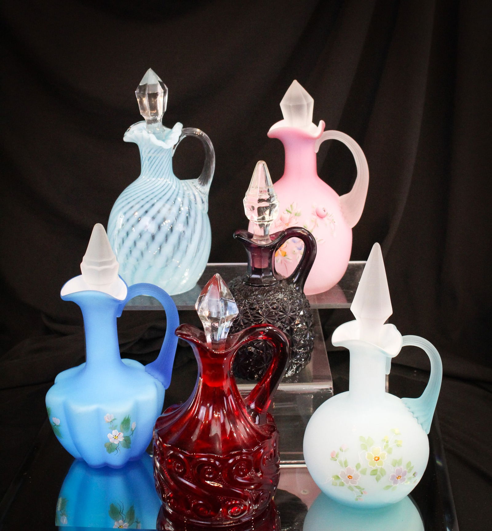 6 pc Fenton LG Wright Glass Cruets (1 of 5)