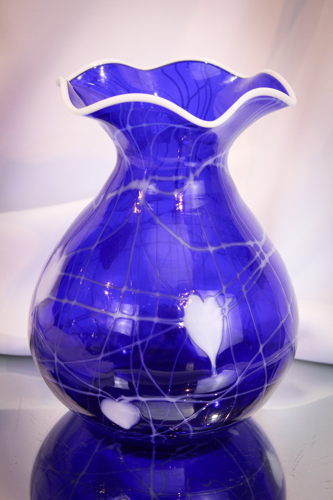 Imperial Freehand Cobalt Heart & Vine Vase (1 of 5)
