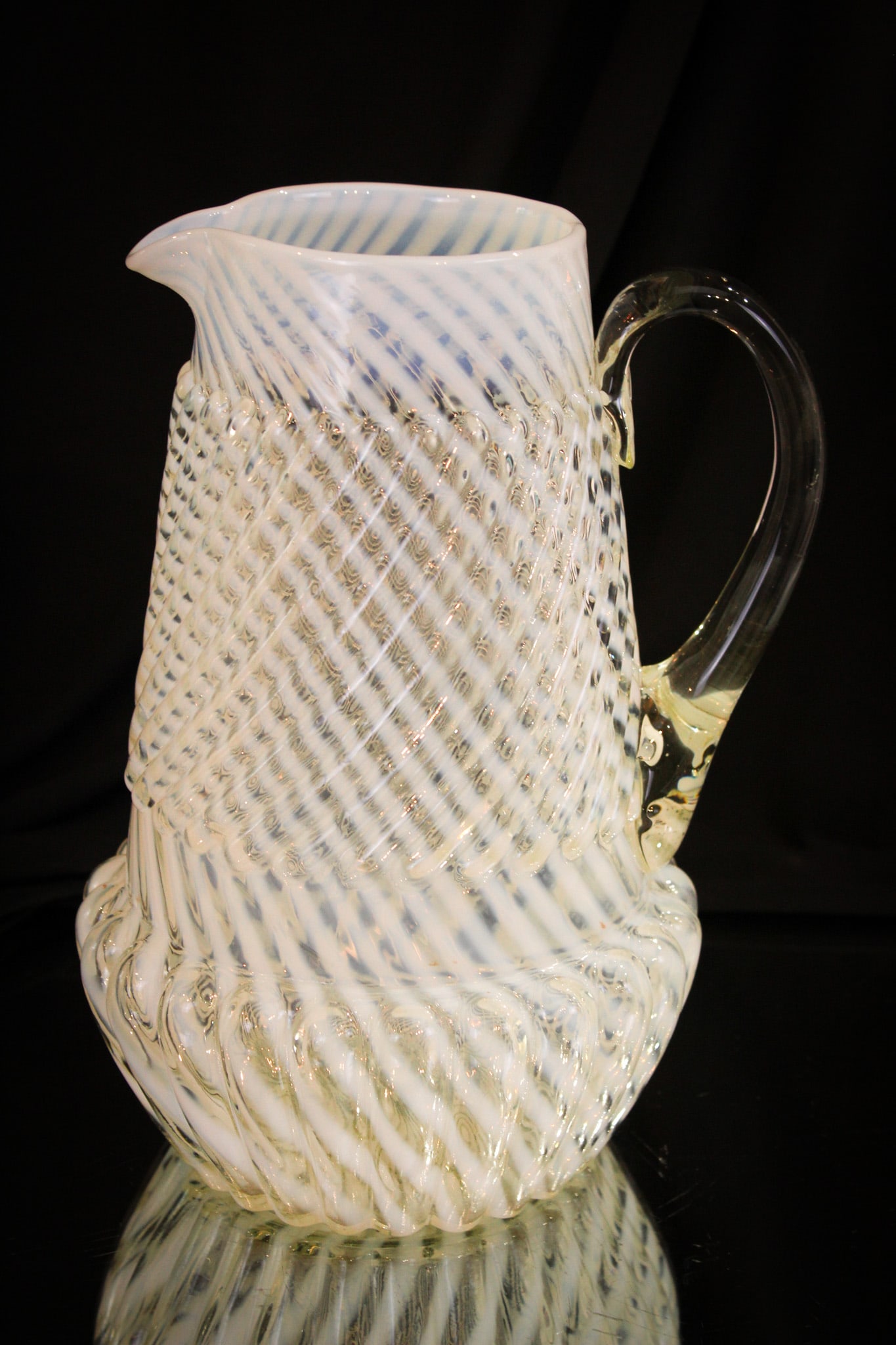Northwood Chrysanthemum Base Swirl Opalescent Pitcher (1 of 5)