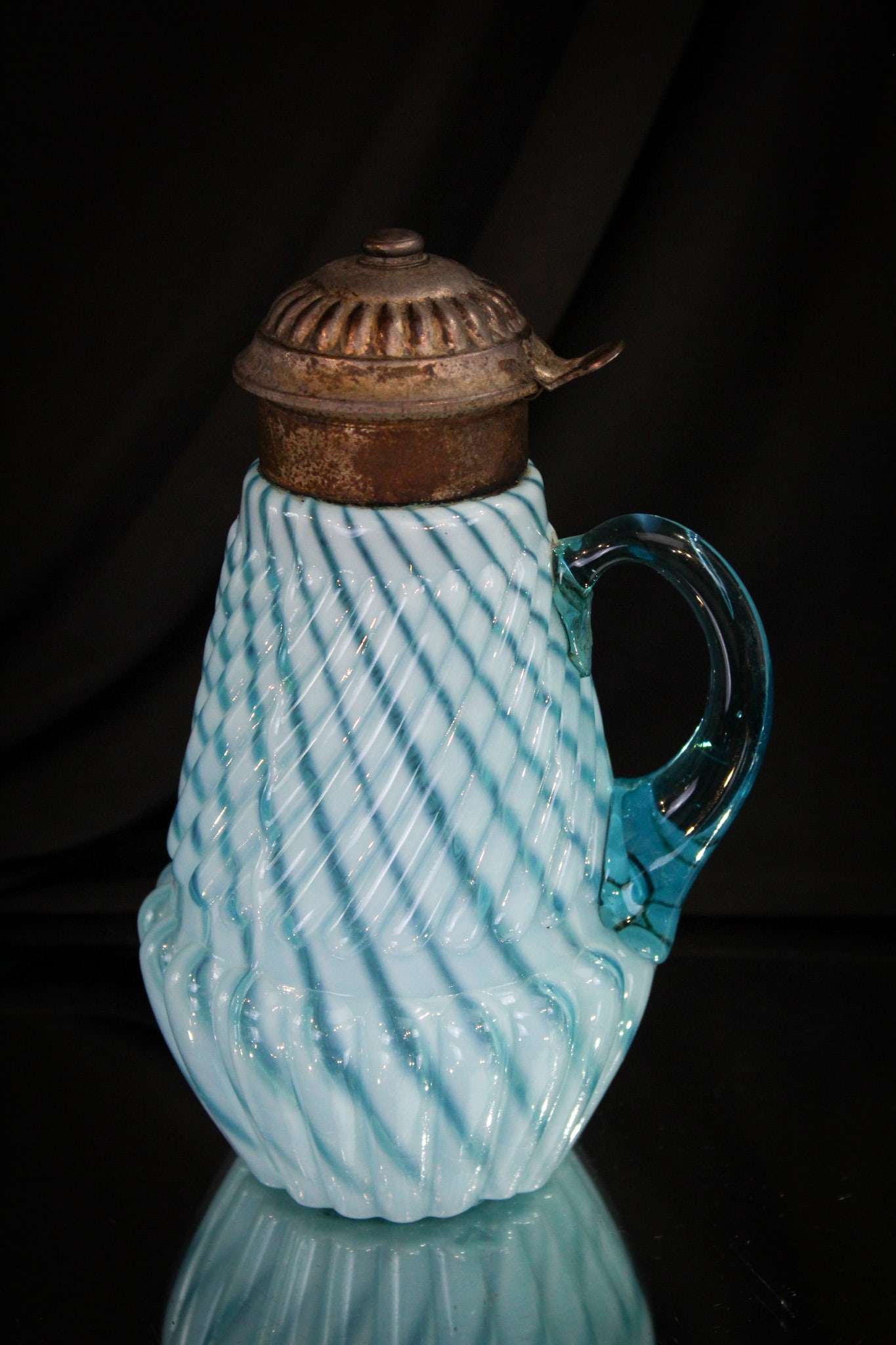 Northwood Blue Opalescent Chrysanthemum Base Swirl Syrup (1 of 7)