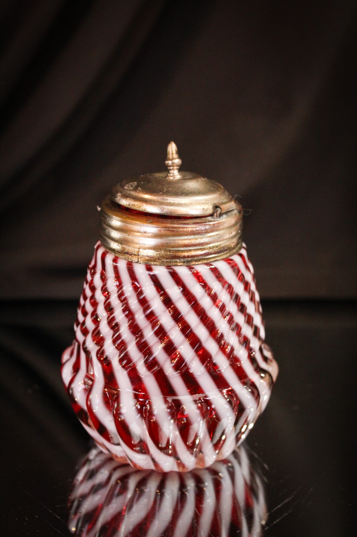 Scarce Northwood Cranberry Opalescent Mustard Jar (1 of 6)