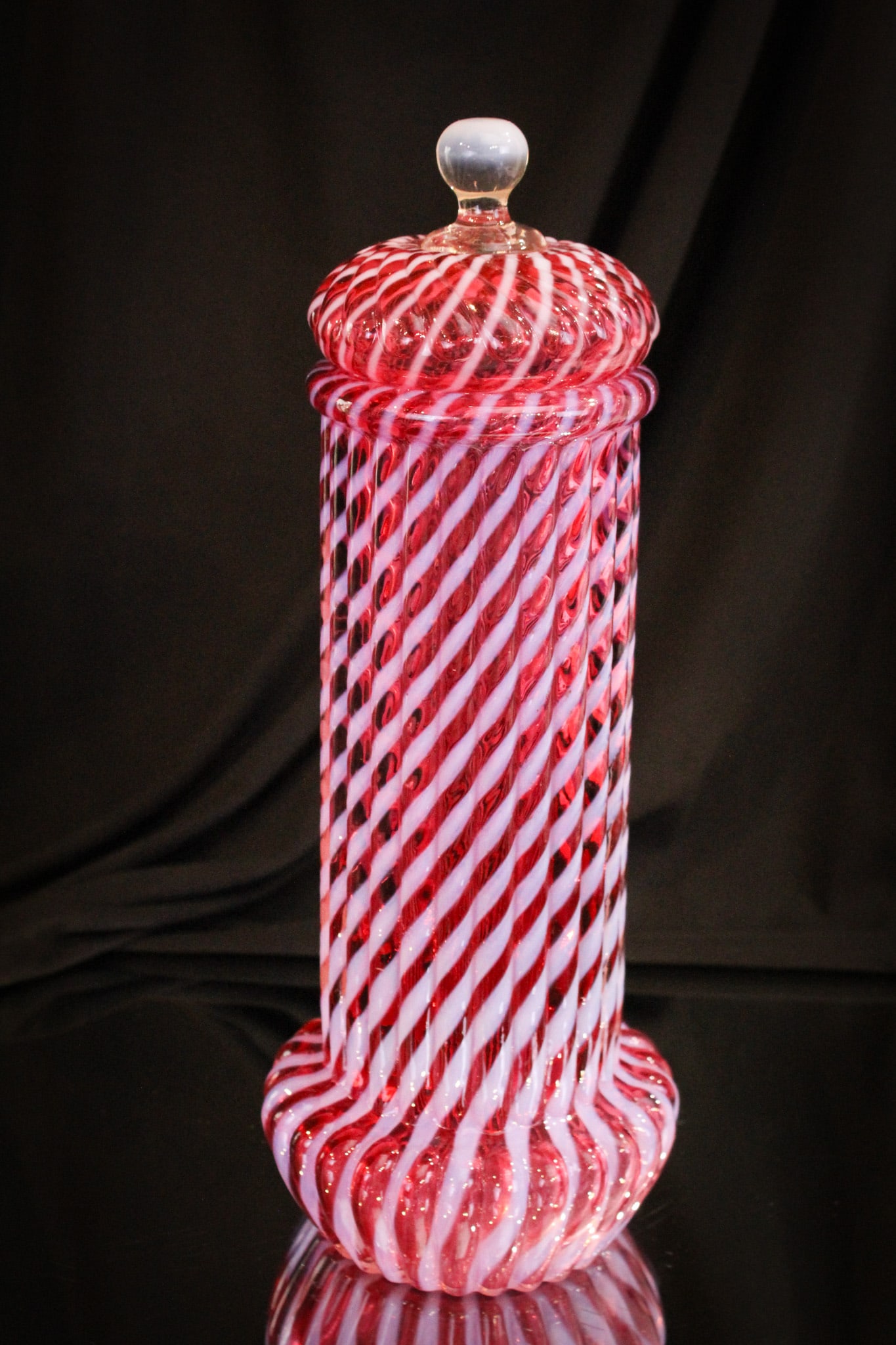 Scarce Northwood Cranberry Opalescent Straw Jar (1 of 8)