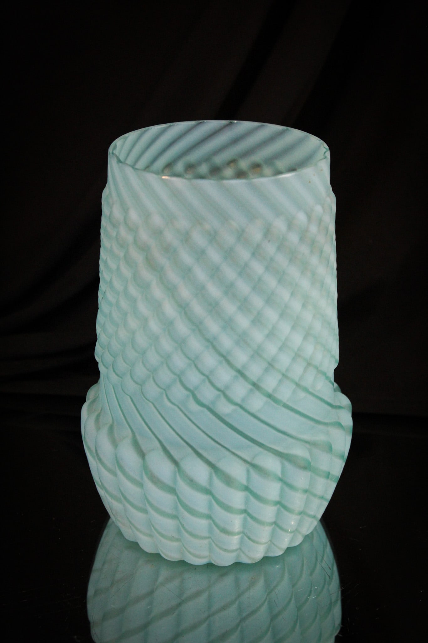 Blue Opalescent Satin Glass Northwood Celery Vase (1 of 8)