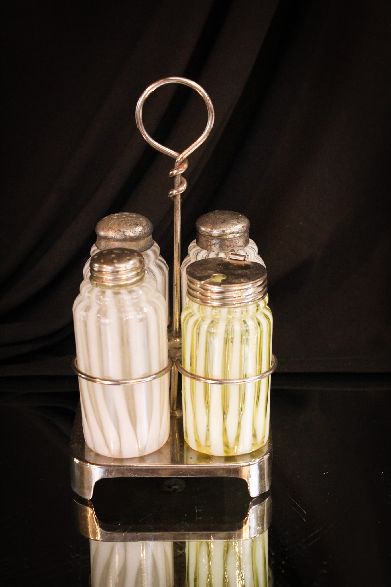 Vaseline & More Opalescent Stripe Victorian Condiment Set (1 of 7)