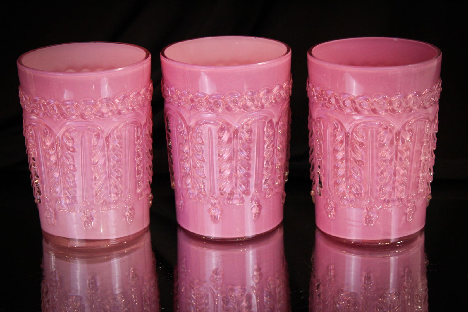 3 pc Lot Northwood Leaf Umbrella Victorian Tumblers (1 of 7)