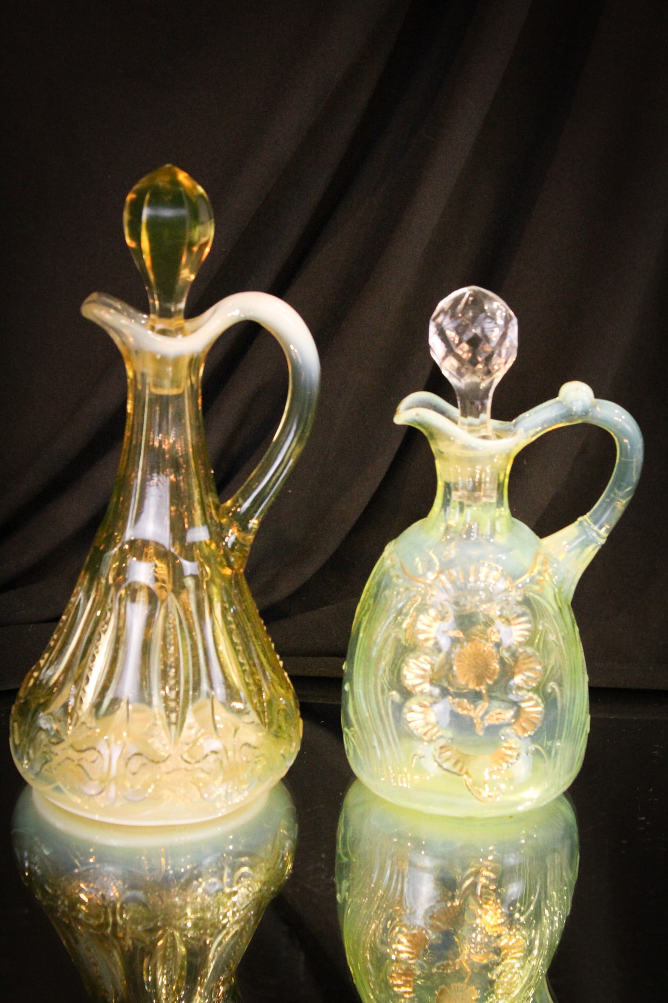 2 pc Lot Victorian Vaseline Opalescent & More Cruets (1 of 11)