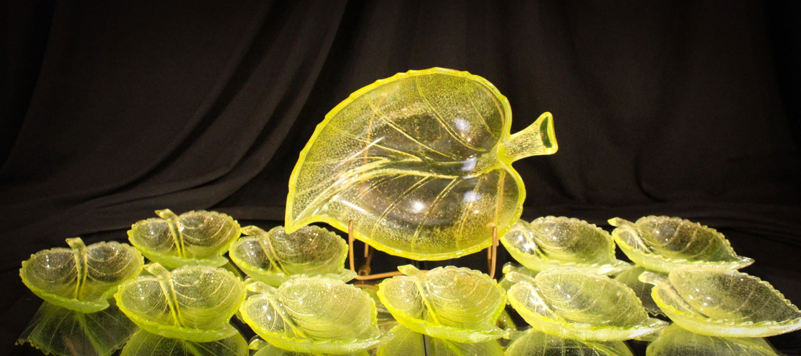 11 pc Bryce Bros. Birch Leaf Victorian Ice Cream Set (1 of 11)