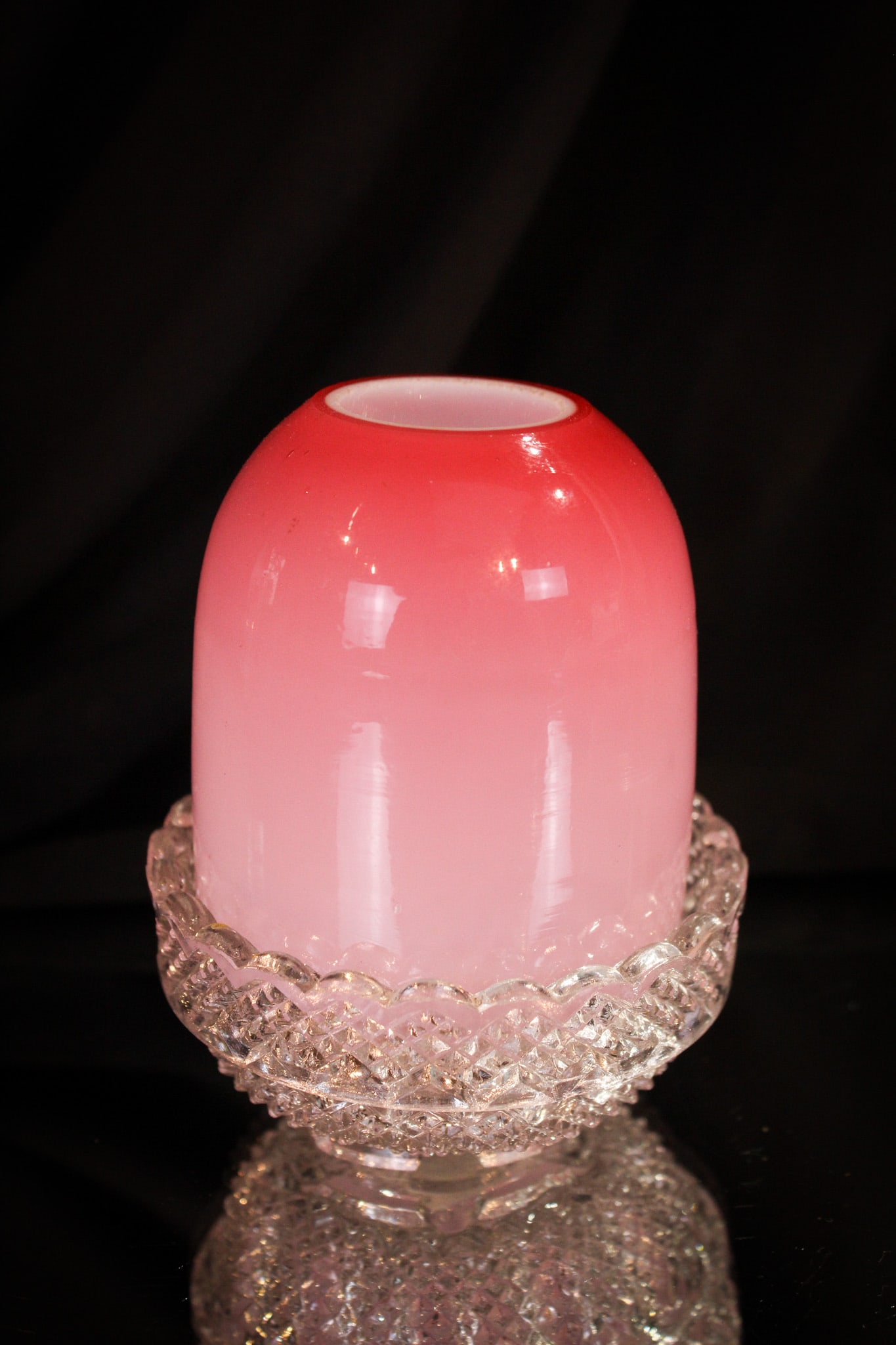 Victorian Webb Peachblow Fairy Lamp Clarkes Base (1 of 9)