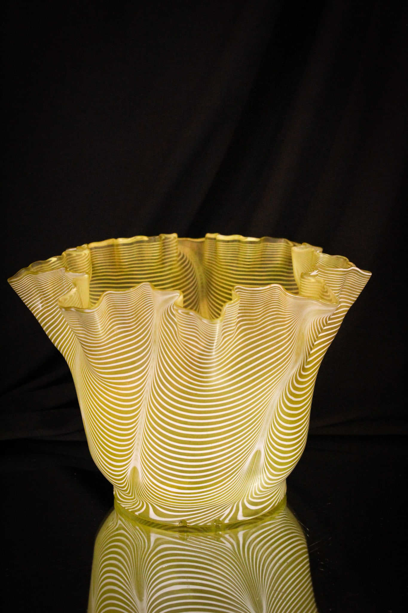 Citron Nailsea Victorian Art Glass Shade (1 of 9)