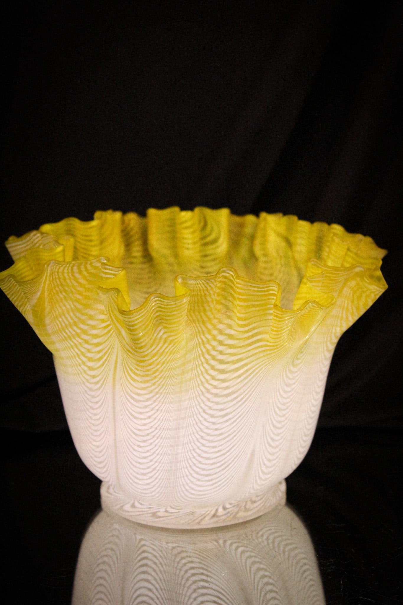 Citron Nailsea Art Glass Victorian Shade (1 of 7)