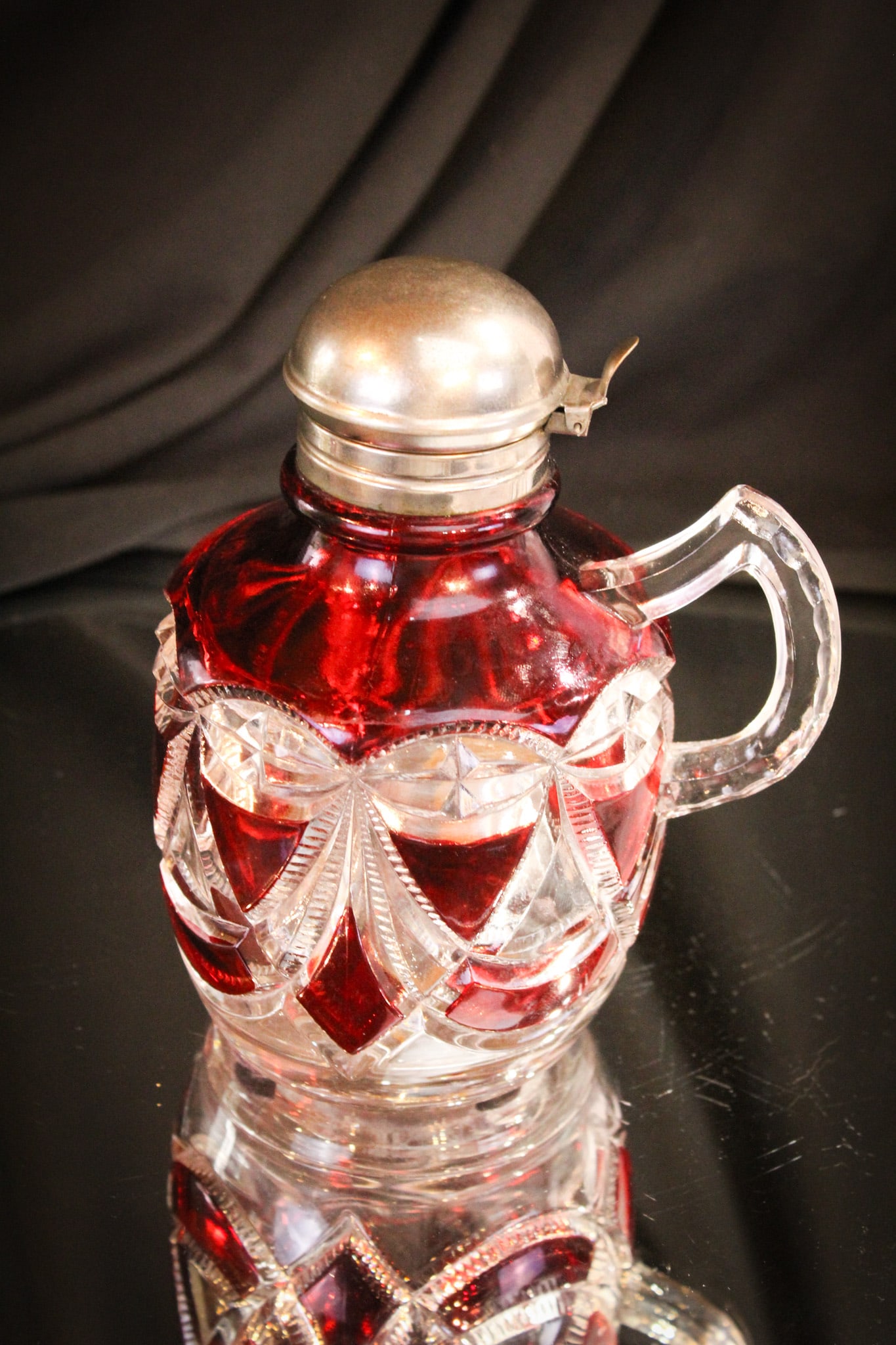 Riverside Victoria Ruby Stained Glass Victorian Syrup Pitcher (1 of 6)