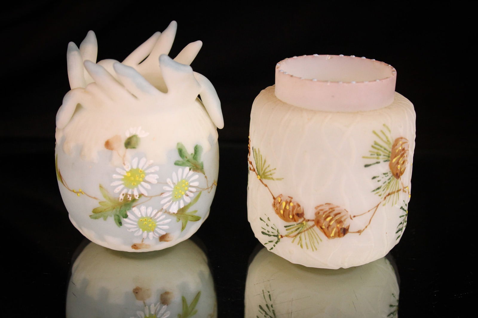 2 pc Lot Mt. Washington Glass Victorian Toothpick Holders (1 of 8)