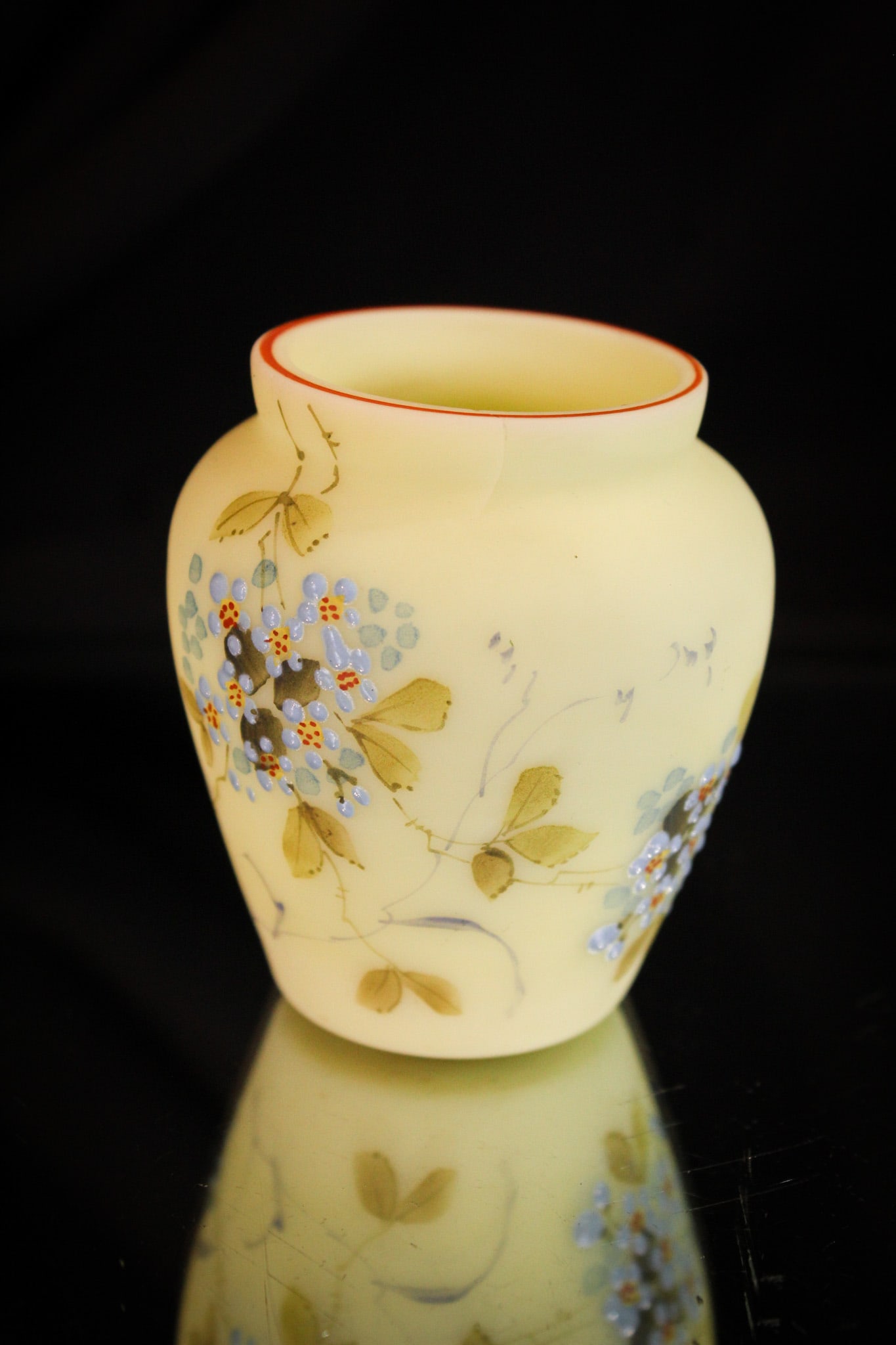 Mt. Washington Glass Unfired Burmese Urn Victorian Toothpick Holder (1 of 8)