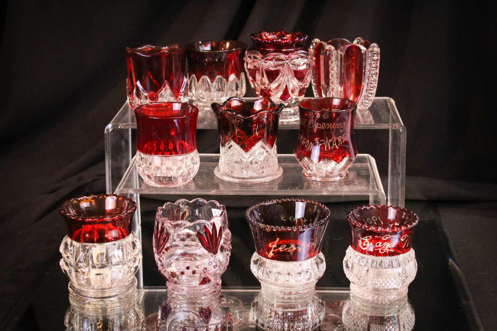 11 pc Lot Victorian Ruby Stained Victorian Toothpick Holders (1 of 4)
