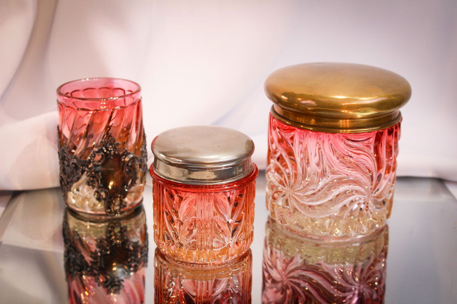 3 pc Lot Baccarat France Rose Tiente Glass (1 of 12)