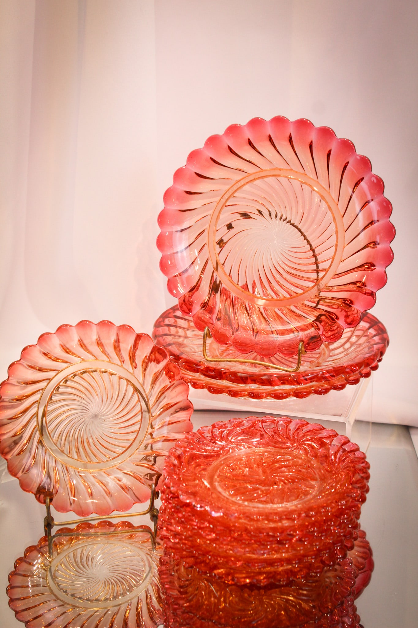 11 pc Lot asst. Baccarat Rose Tiente Plates (1 of 10)