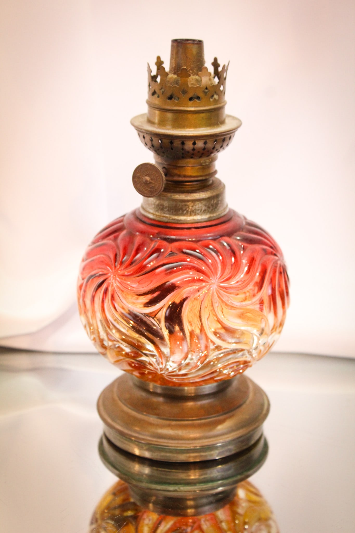 Baccarat France Rose Tiente Oil Lamp (1 of 6)