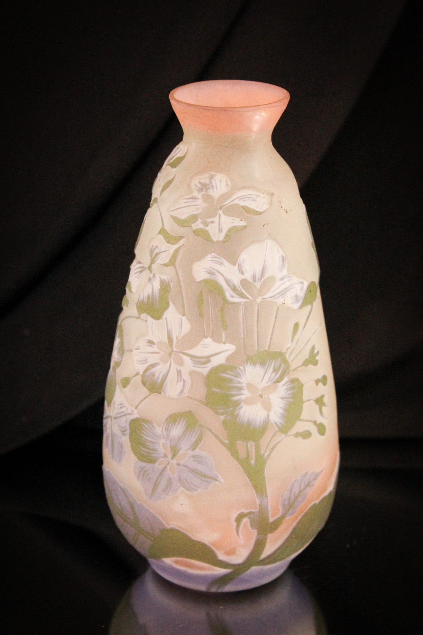 Signed Galle' Frech Cameo Glass Cabinet Vase (1 of 6)