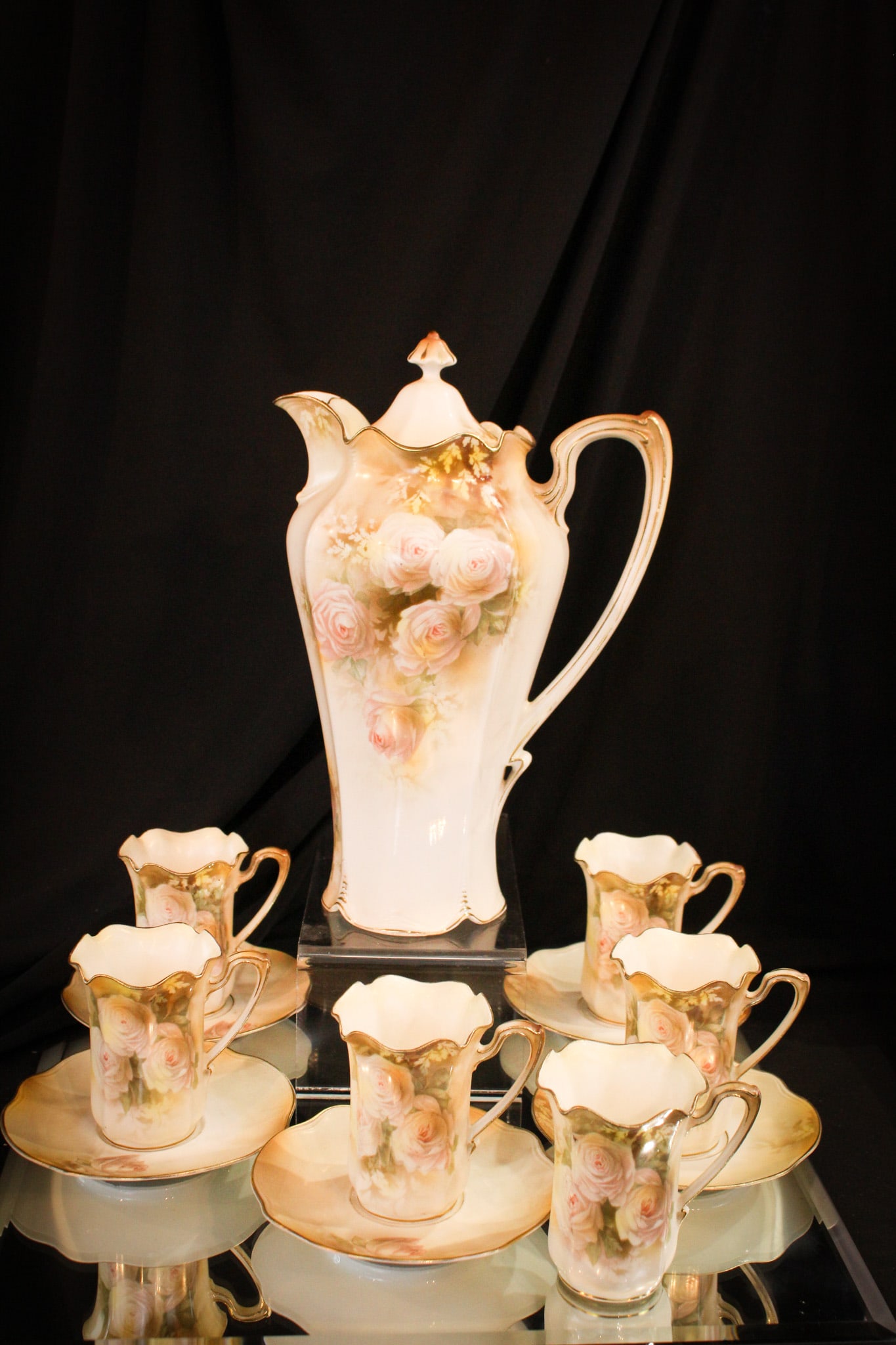 13 pc Signed RS Prussia Chocolate Set (1 of 9)