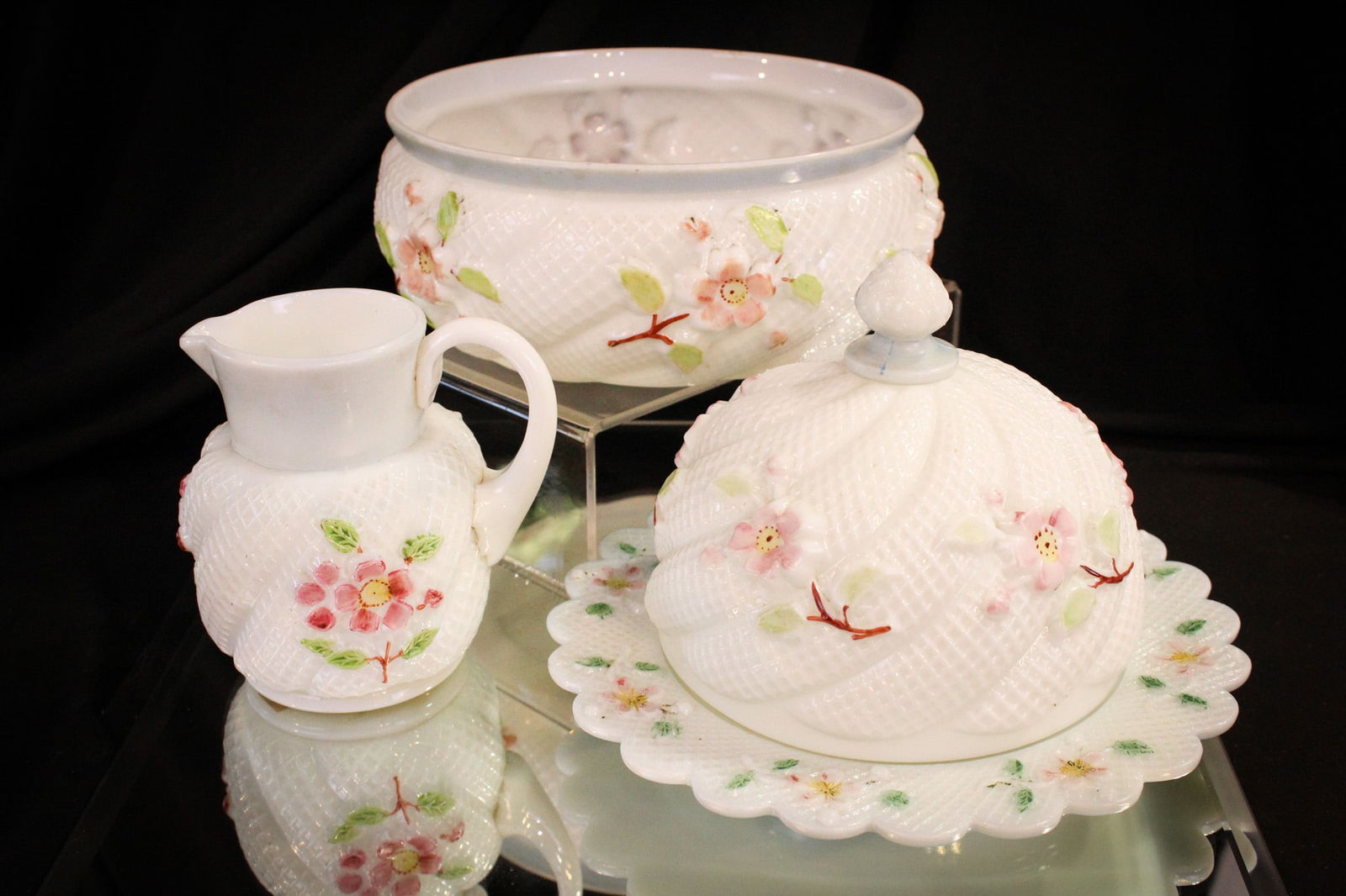 3 pc Lot Northwood Apple Blossom Glass (1 of 13)