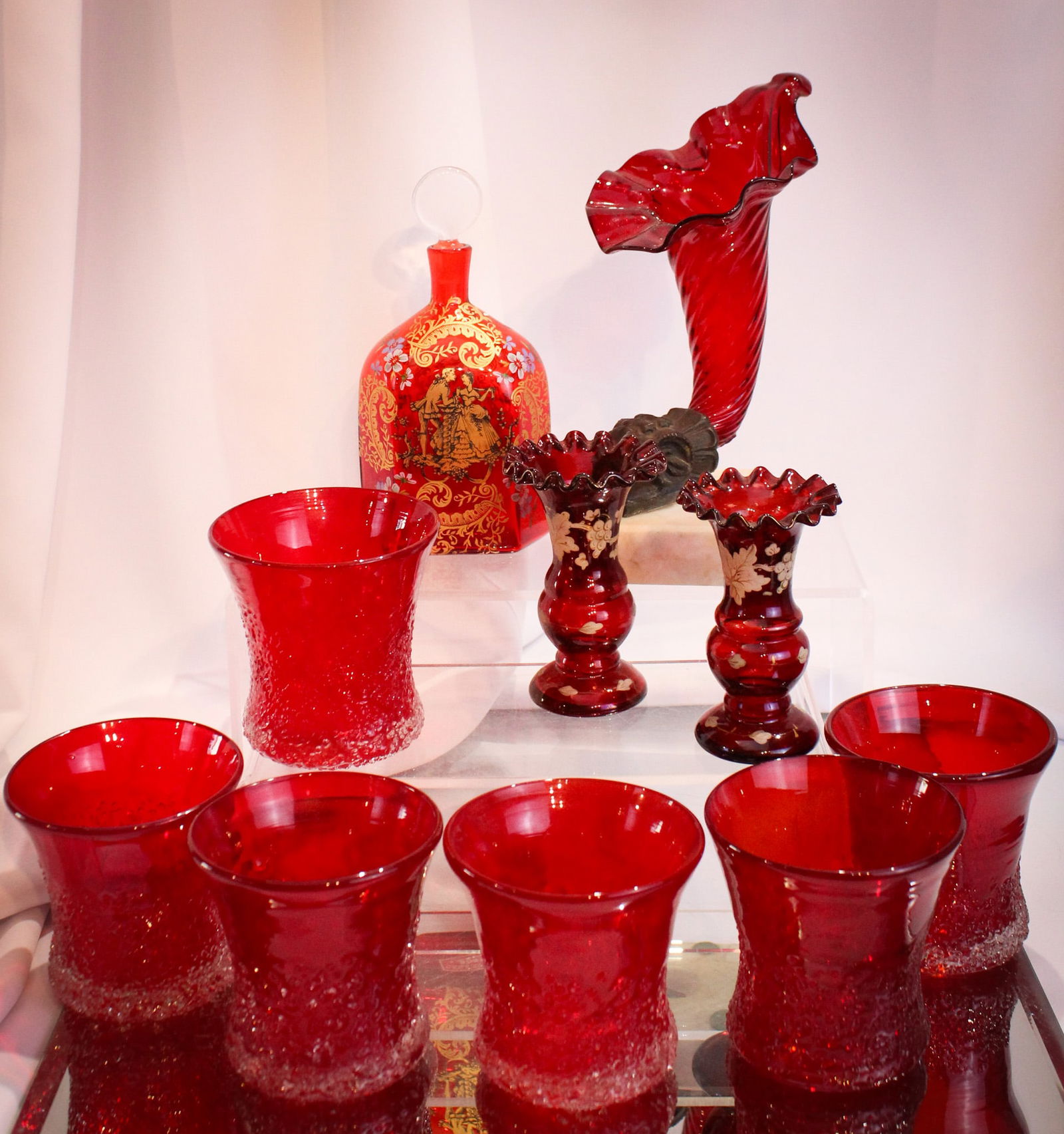 10 pc Lot Ruby Glass (1 of 17)