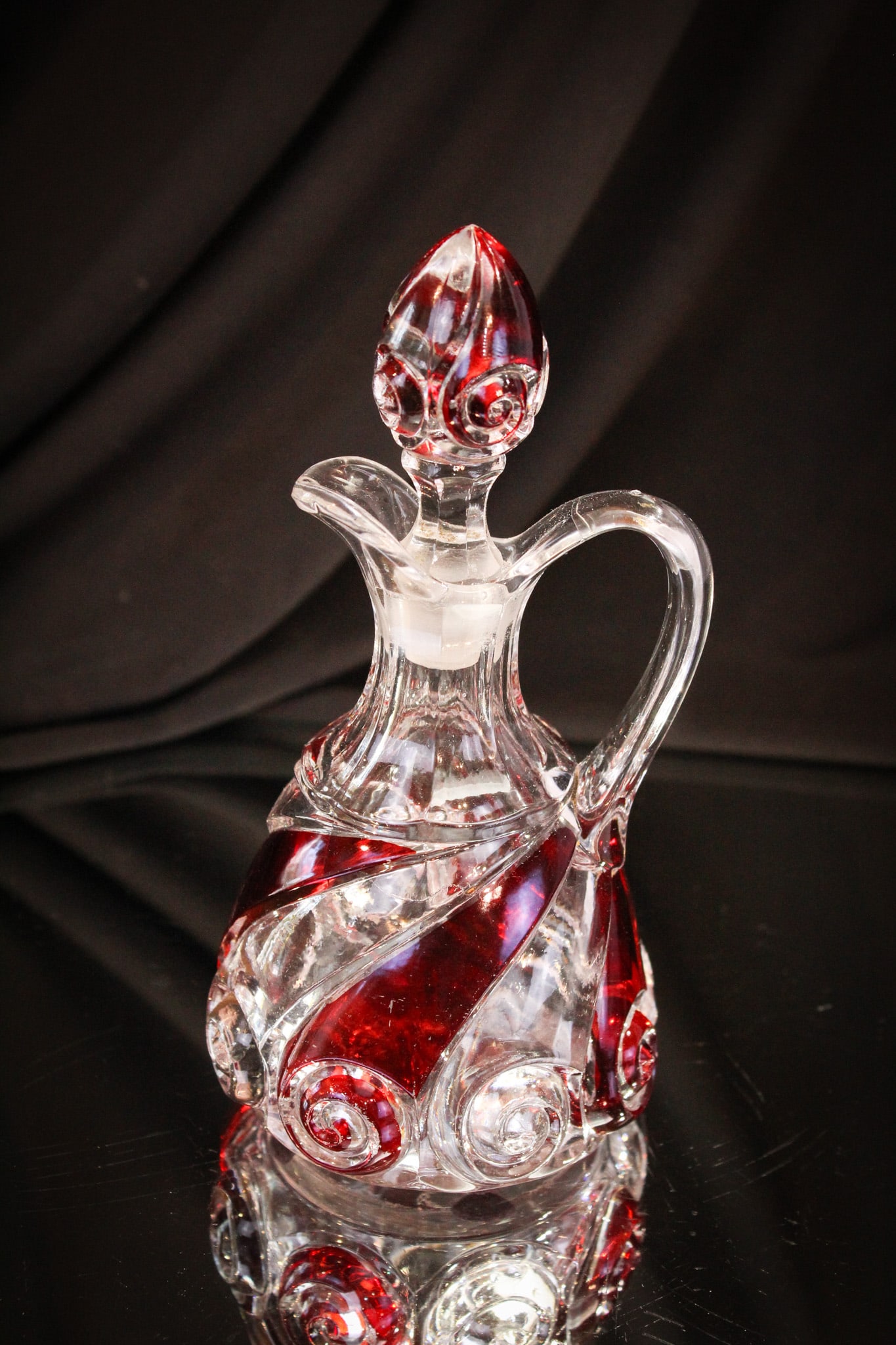 Rare Duncan Glass Ruby Stained Victorian Snail Cruet (1 of 9)