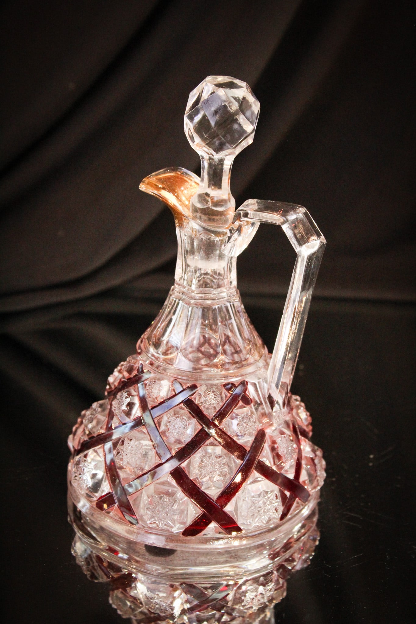 Ruby Stained Victorian Glass Cambridge Cruet (1 of 5)