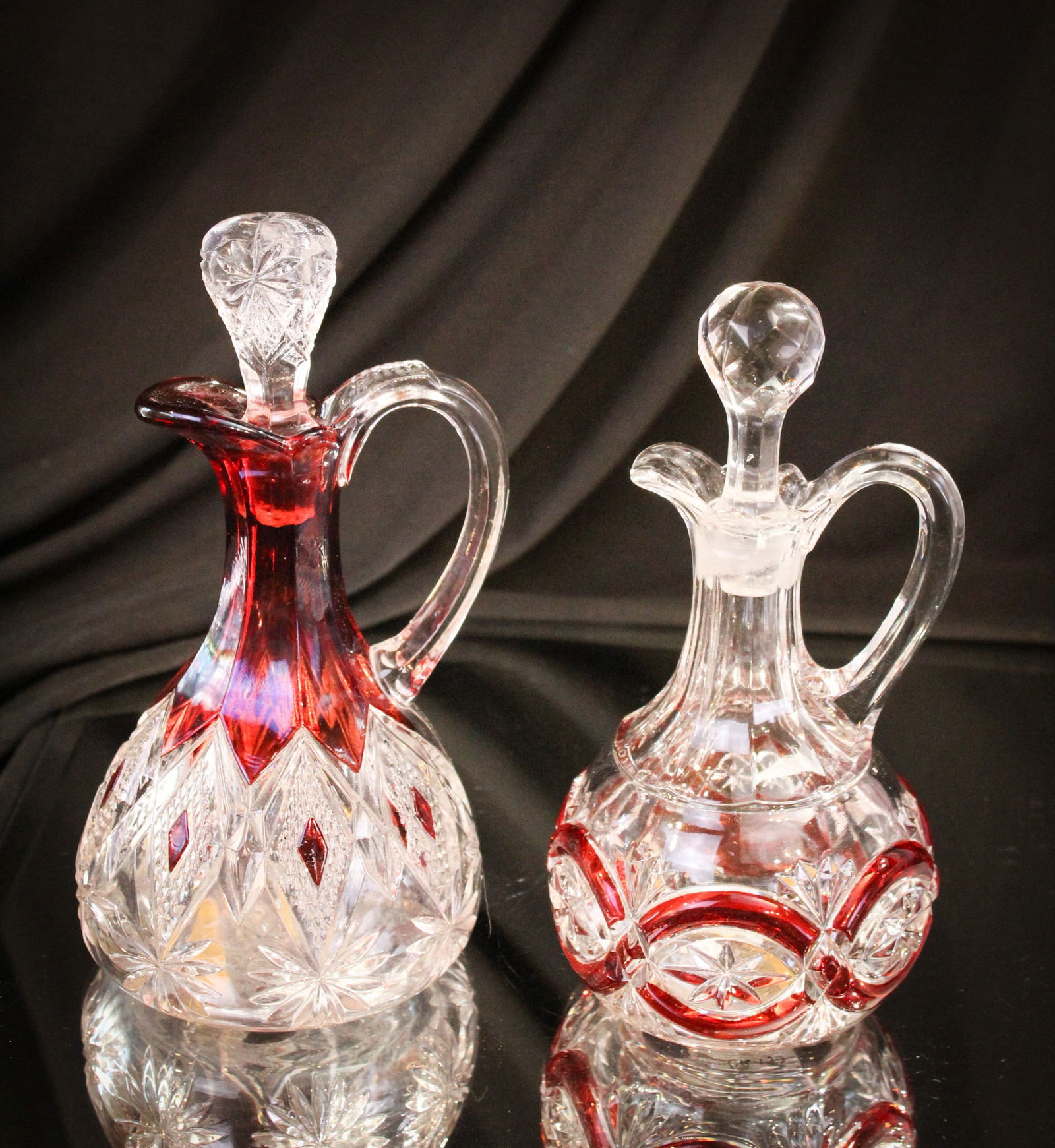 2 pc Lot Ruby Stained Victorian Cruets Shoshone and Brittanic (1 of 11)