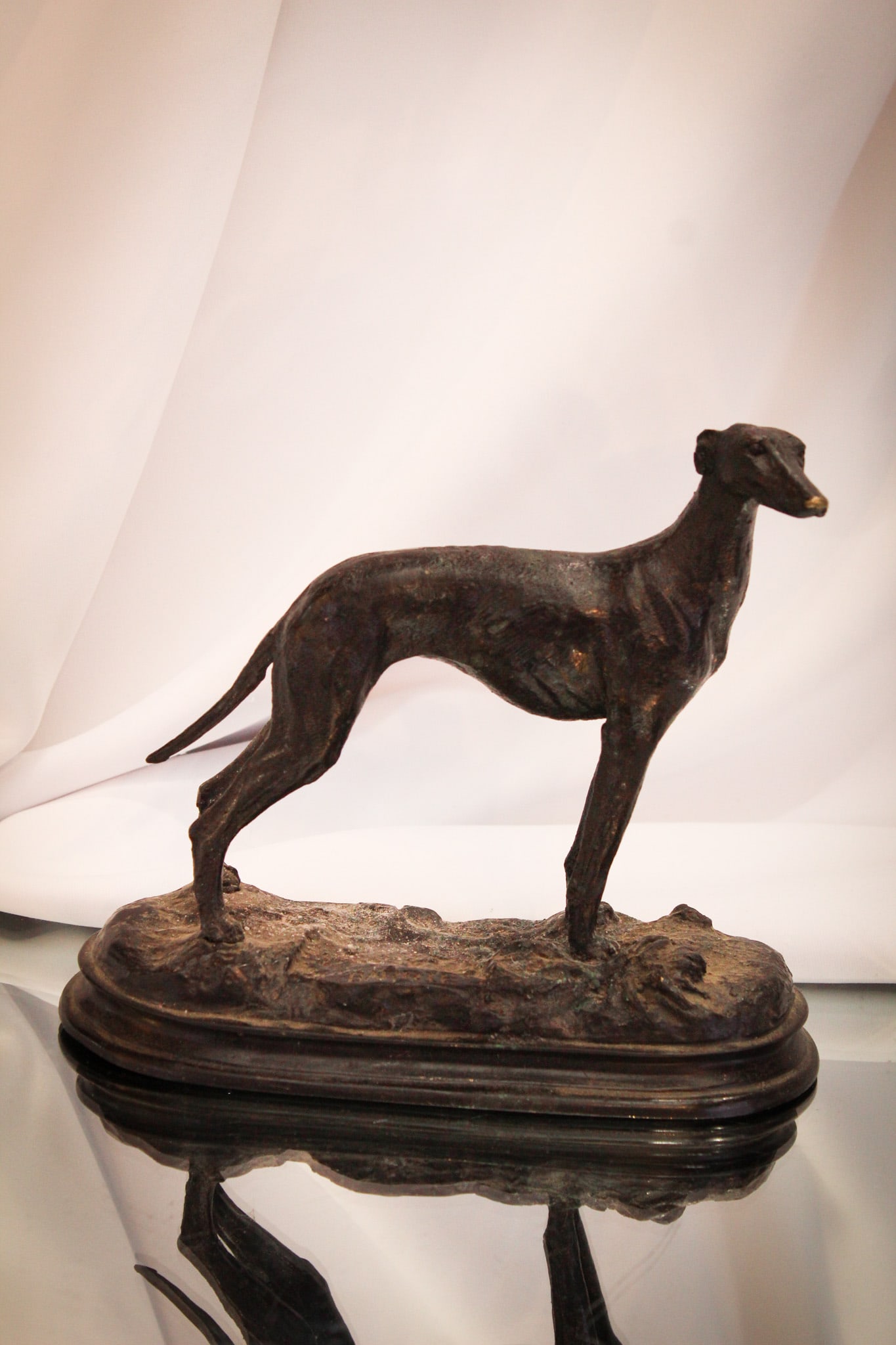 Signed "Barrie" Bronze Greyhound Statue (1 of 7)