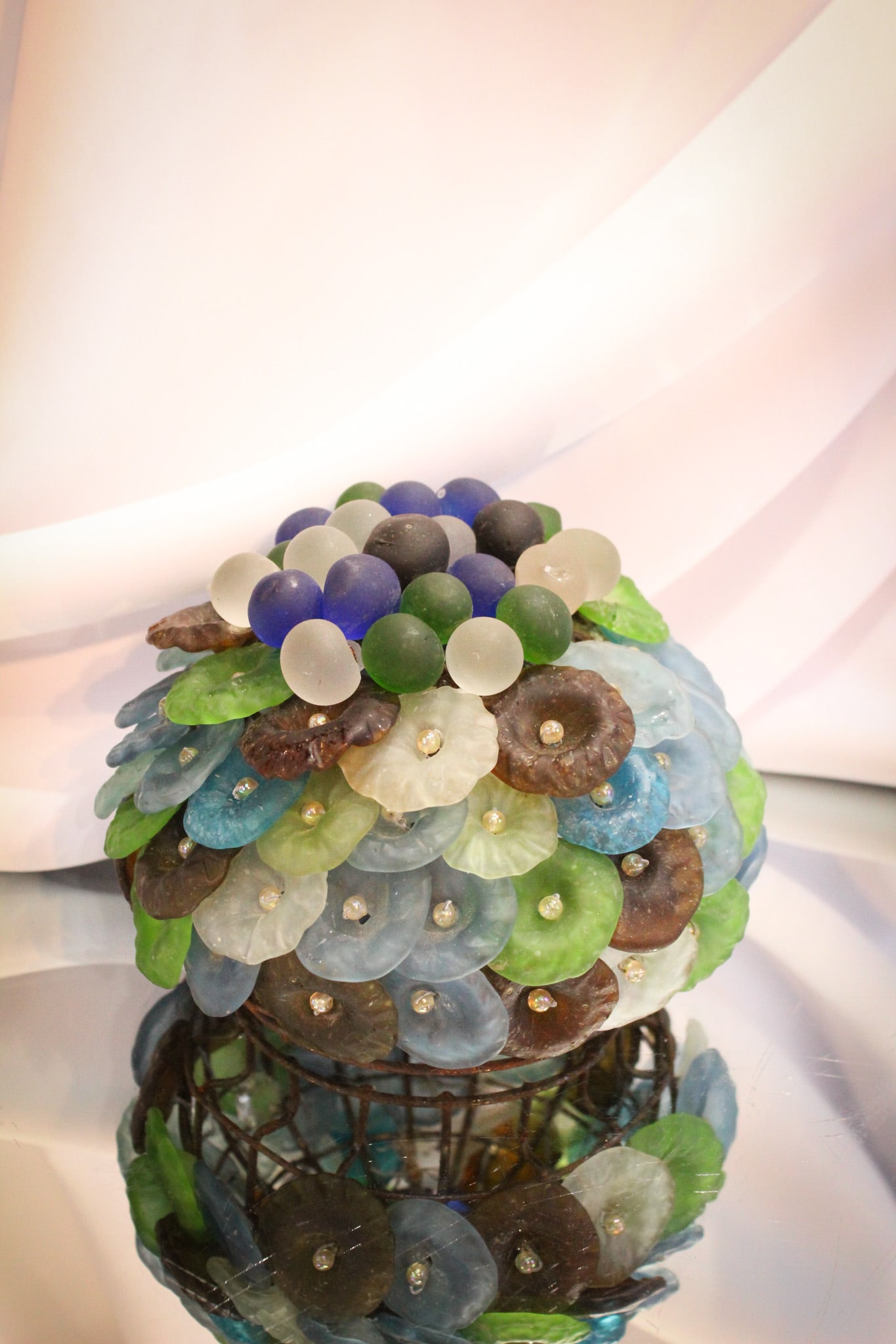 Czech Glass Floral Lamp Light Shade (1 of 7)