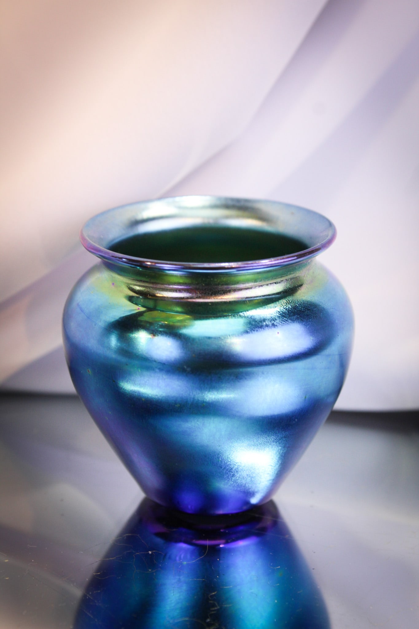 2 1/2" Steuben Blue Aurene Glass Cabinet Vase (1 of 9)