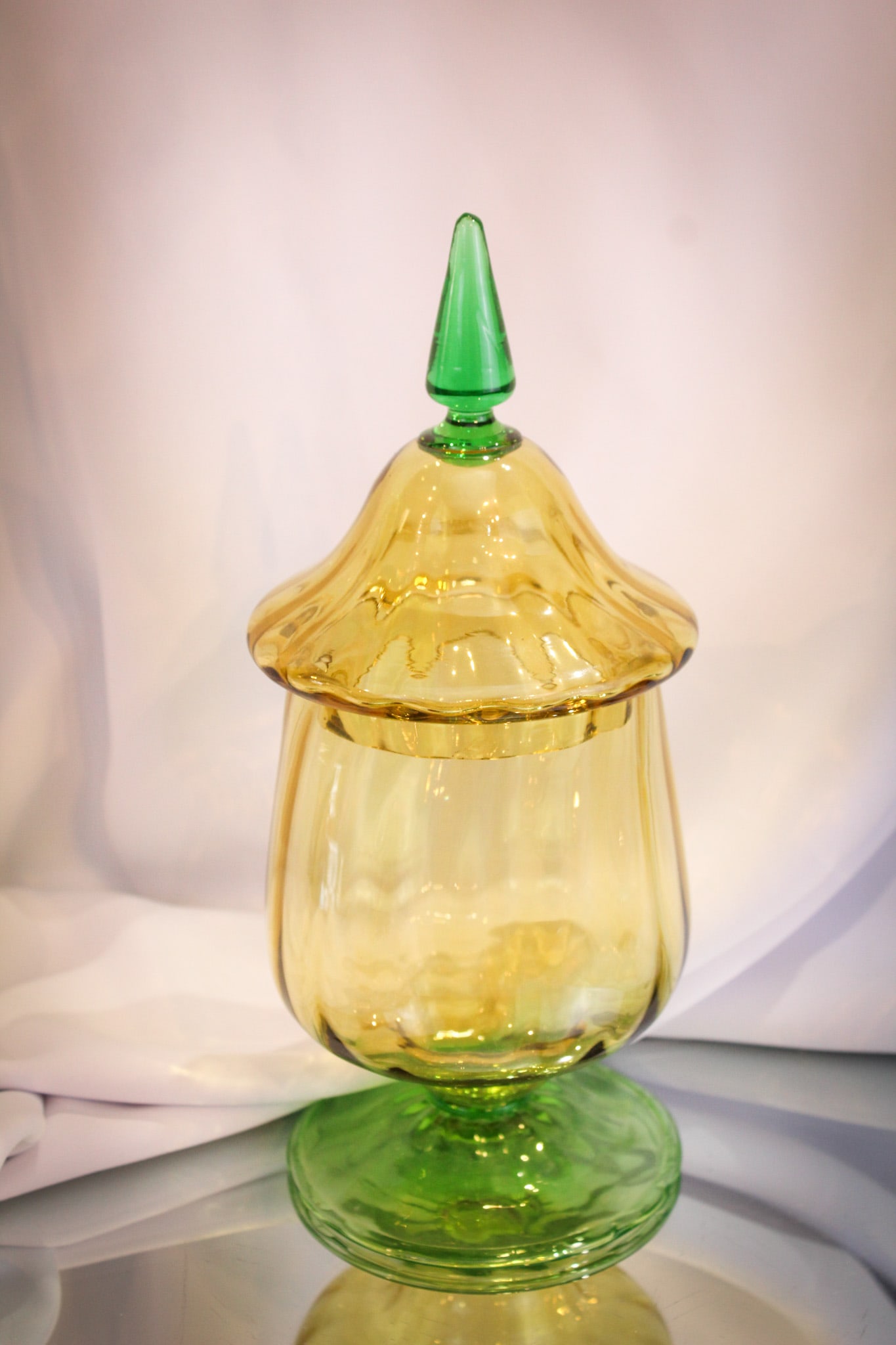 Steuben Amber & Green Candy Dish (1 of 8)