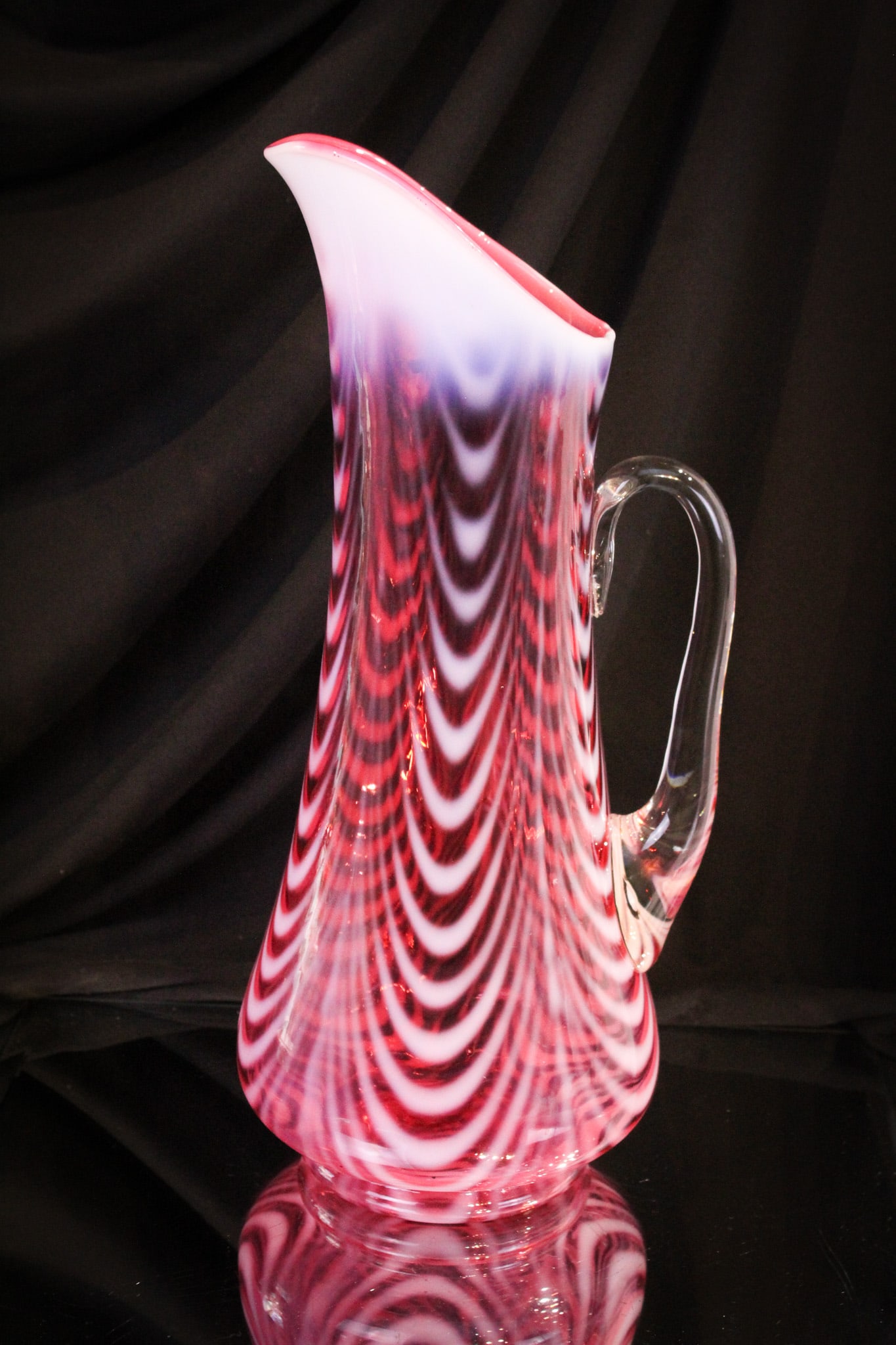 Northwood Cranberry Opalescent Opal Drape Tankard (1 of 6)