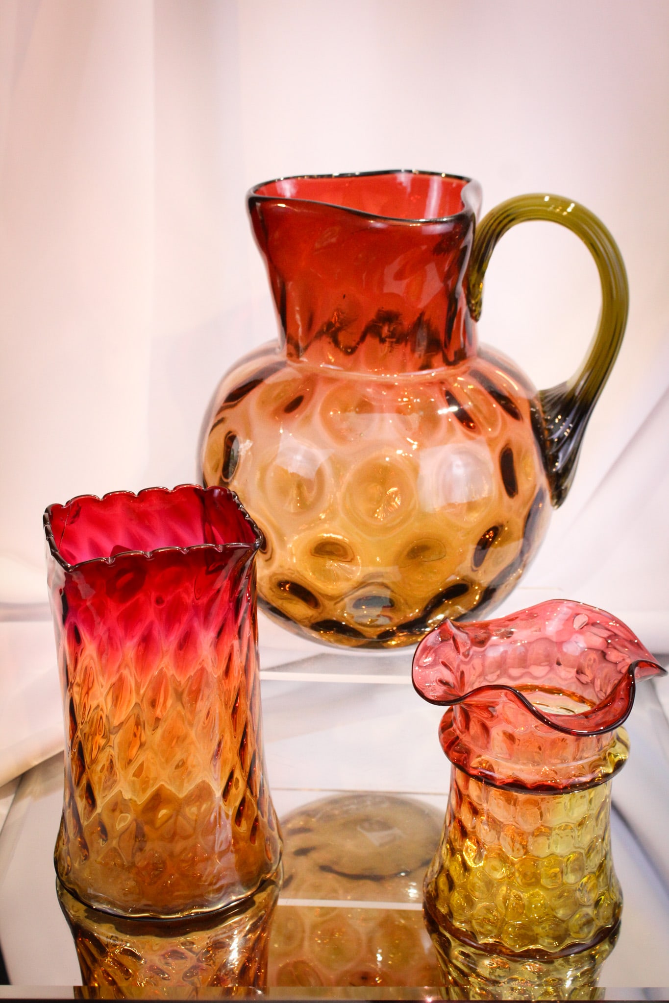 3 pc Lot Victorian Amberina Glass (1 of 12)