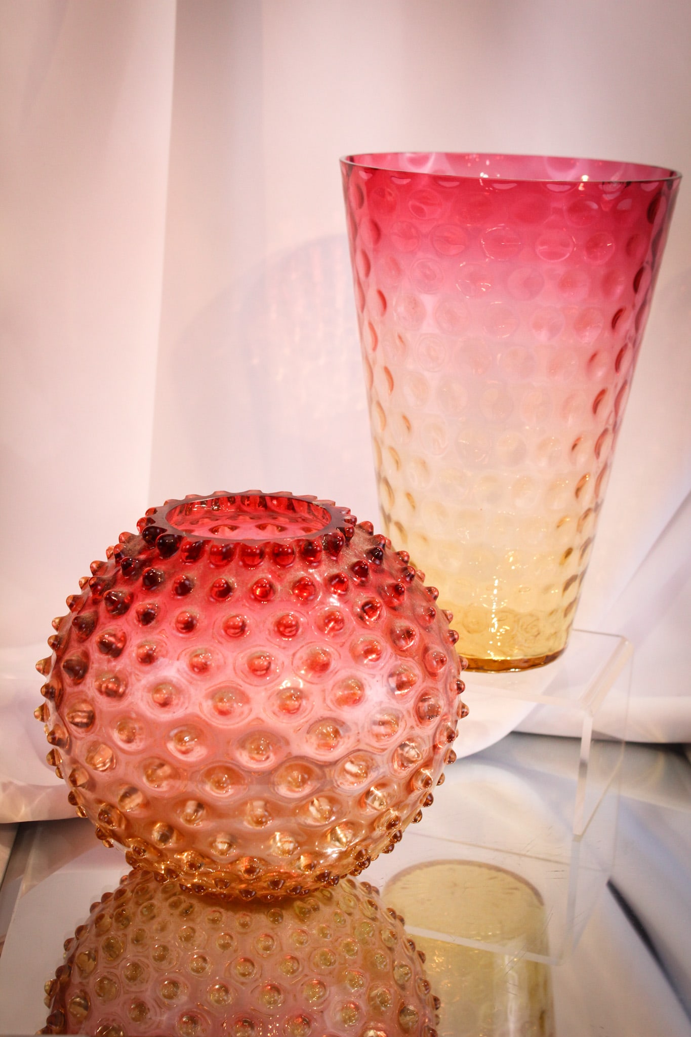 2 pc Lot Czech Glass Love of Amberina Glass (1 of 8)