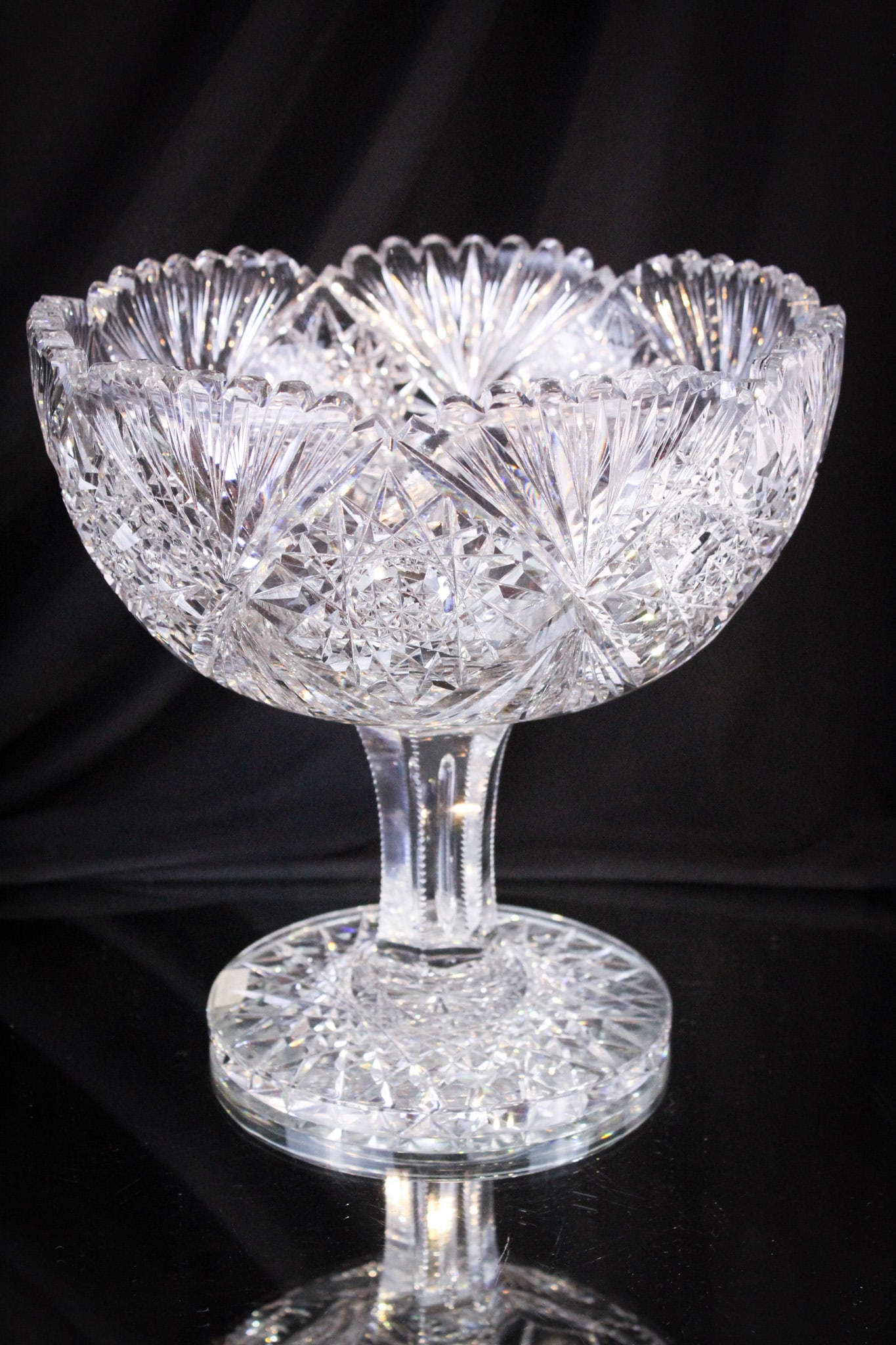 ABP Brilliant Cut Glass Pedestal Compote (1 of 9)