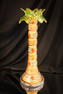 Moser Palm Tree Gilt Enameled Glass Uranium Top Vase