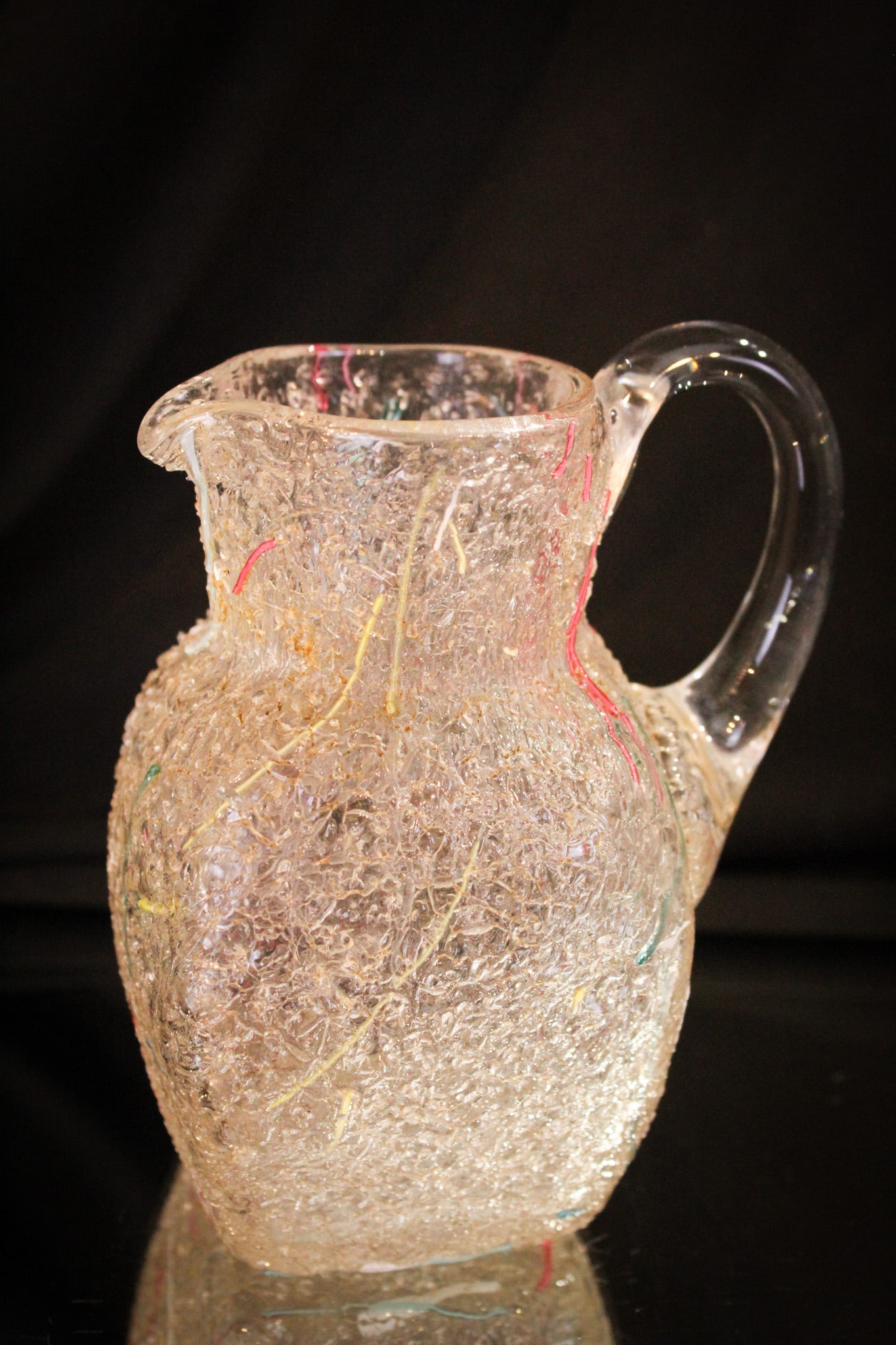 Rainbow Peloton Glass Overshot Victorian Mini Pitcher (1 of 6)