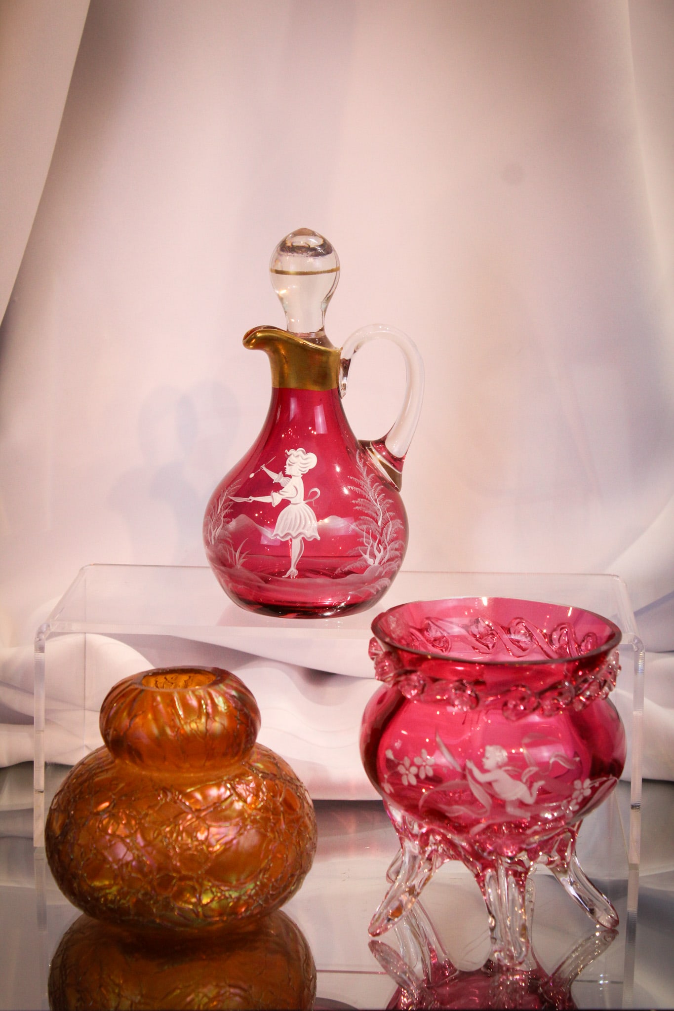 3 pc Lot Mary Gregory Glass & More (1 of 12)