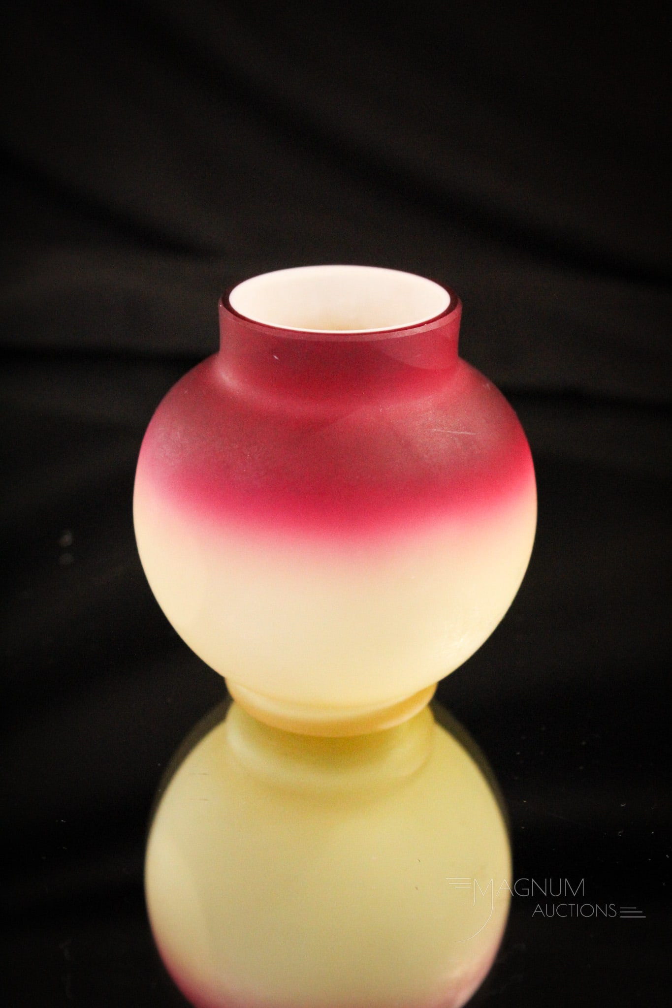 Hobb's Wheeling Peachblow Victorian Satin Toothpick Holder: Select offering of a Hobb's Wheeling Peachblow Victorian glass toothpick holder. This one in satin finish. Measures 2 1/2".